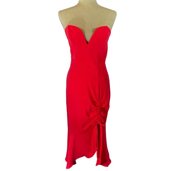 NWT AMANDA UPRICHARD Rayna Dress in Fluro Pink Size Medium - Picture 4 of 16